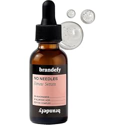 Brandefy No Needles - Niacinamide Serum, Peptides and Hyaluronic Acid. Hydrating & Plumping Serum for Bright, Smooth, Firm & Dewy Skin, 1oz, Made In The US
