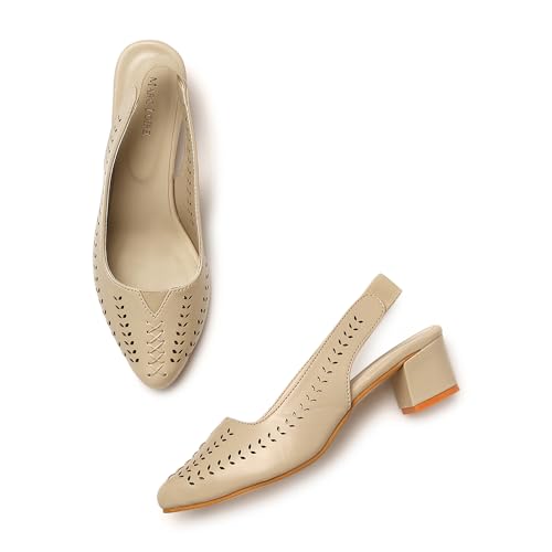 Image of Marc Loire Women Pointed Toe Block Heel Sandal for Office Wear