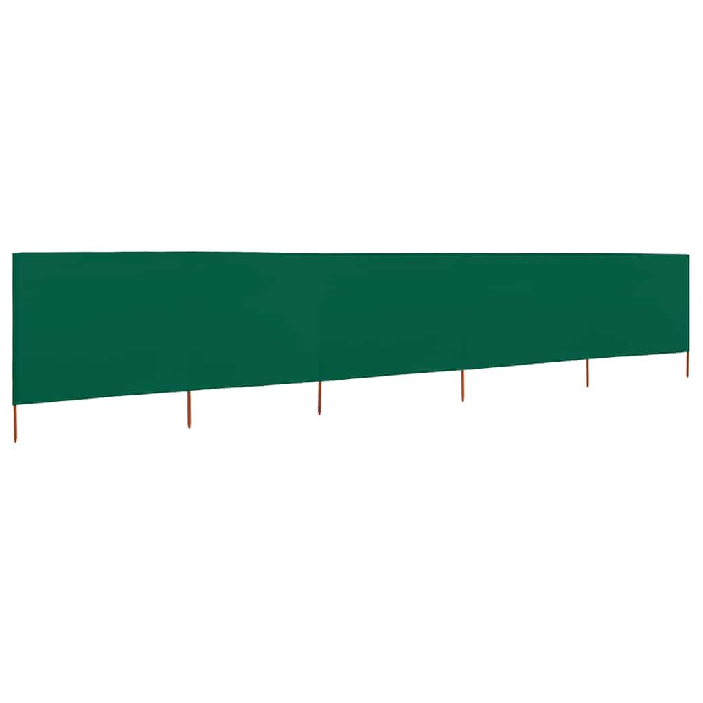Paravento da spiaggia a 5 pannelli, tessuto verde, 600 x 80 cm, antivento, per campeggio, paravento per spiaggia e giardino