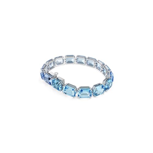 Swarovski Millenia Tennis Bracelet, Octagon Cut, Color Gradient, Blue, Rhodium Finished4