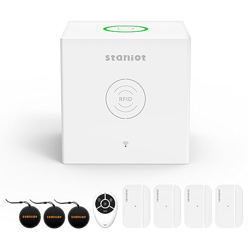 Sistema De Alarma Wifi Staniot, Seccube 3 Sistema De Seguridad Para El Hogar Para El Apartamento, Kit De Alarma De 9 Piezas - Estación Base, Sensor De Puerta, Control Remoto, Rfid, Actualización En Sistema De Alarma Wifi Staniot, Seccube 3 Sistema De Seguridad Para El Hogar Para El Apartamento, Kit De Alarma De 9 Piezas - Estación Base, Sensor De Puerta, Control Remoto, Rfid, Actualización En