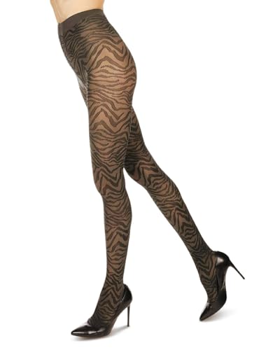 Image of MeMoi Women's Zebra Zen Opaque Nylon Tights