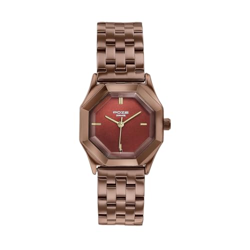 Image of Sonata Poze 8 Quartz Analog with Brown Dial IP Brown Stainless Steel Strap Watch for Women - SP80169QM01W
