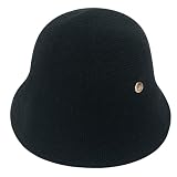 Knit Bonnet Hat Trendy Stylish Wool Blend Cloche Beanie for Women, Product of Korea Navy