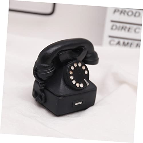 Teléfono de disco retro vintage HOMSFOU 2 piezas miniatura 5