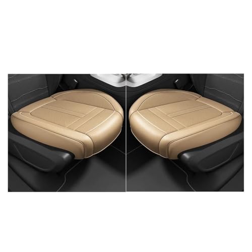 Tapis protection siège auto cuir PU beige, lot de 2 coussins confortables anti-glisse