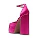 DREAM PAIRS Women’s High Chunky Platform Closed Toe Block Heels Square Toe Ankle Strap Dress Wedding Party Pumps Shoes Aurelia,Size 8,Rose Red-Satin,SDPU2319W