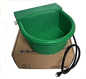 Automatic Heated Waterer Bowl with Float Valve 1.3Gallon Large Capacity Heated Water Bowl Outdoor Animal Water Dispenser No Freeze Thermal-Bowl for Dog Goat Cow Chicken