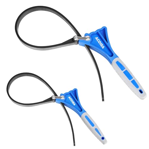 Adjustable Strap Wrench Set for Plumbing and DIY - 6 and 4 Rubber Straps - Jar Opener and Faucet Tool