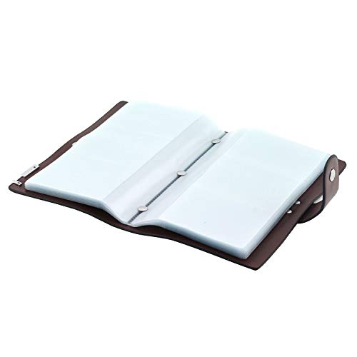 Tegg Coffee Large Capacity Leather Card Holders Book Double Hasp Business Name ID Credit Card Keeper Organizer
