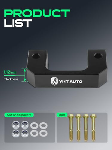 Image of YHTAUTO 2 Inch Front Leveling Lift Kit for Chevrolet, GMC | Compatible with 2007-2024 Silverado 1500 & Sierra & Tahoe, RWD /4WD | Raise the Front By 2 Inch, w /Hardware Kit, Set of 2