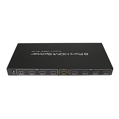 hdmi rozdzielacz 1 wejście 8 wyjść hub przełącznik wzmacniacza 1x8 HDTV 1080p 3d, prawdziwe v1.4, wsparcie 4Kx2K , UK Adapter