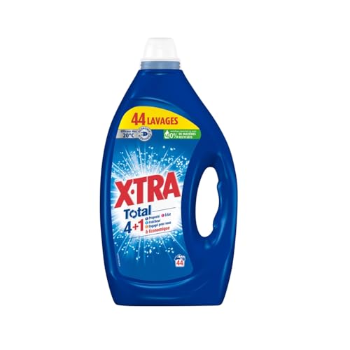 X-TRA Detergente líquido para todos os tipos de tecidos, 2,2 l - 44 lavagens, limpeza completa para cada peça