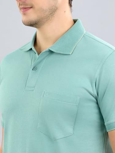 Image of Monte Carlo Mens Regular Fit Half Sleeve Solid Polo Neck T-Shirt (Pack of 1)