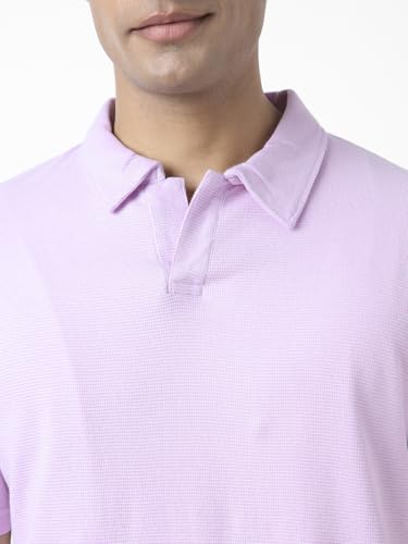 Image of Urbano Fashion Men's Textured Regular Fit Half Sleeve Cotton Polo T-Shirt