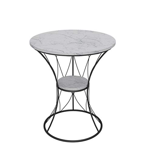 DJX Hochwertiger Couchtisch Marmor Runder Couchtische Nachttisch im Innen-...