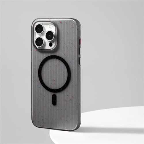 Coque iPhone 15 rigide en carton ondulé mat noir compatible charge sans fil Magsafe