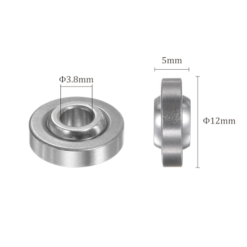 Kozelo 2 Stk GE4C Kugelgelenklager - [3,8mm x 12mm x 5mm] Vorgeschmiertes Radial-Kugelgelenklager, Chromstahl