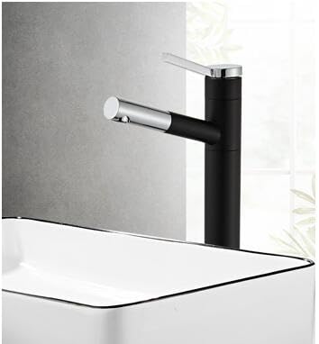Robinet d'évier de toilette bleu avec mitigeur eau chaude froide et bec amovible