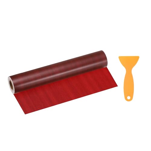 Image of HARFINGTON Wood Grain Repair Tape 11.8 Inch x 33ft Self Adhesive Repair Patch Tape Simulated Wooden Floor Tapes with Plastic Scraper for Tables Doors Windows Furniture, Walnut