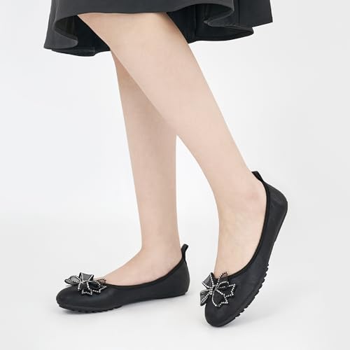 Aomigoct Ballet Flats for Women Shoes: Comfortable Round Toe Work Flats - Ladies Wedding Slip On Dressy Shoes2