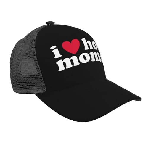 I Love hot Moms Unisex Mesh Baseball Caps - Classic Adjustable Hat