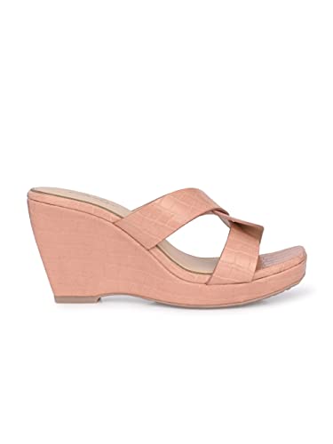 Image of Delize Light - vegan leather cross strap wedge heel sandals 2500