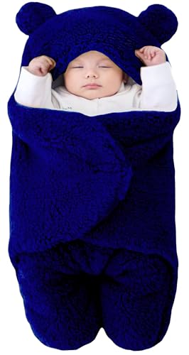 Image of BRANDONN Baby Blankets New Born Combo Pack of Wearable Swaddle Wrapper Security Blanket for Kids for 0-6 Month Babies (Sky, Navy Blue, 70 cm x 70 cm)