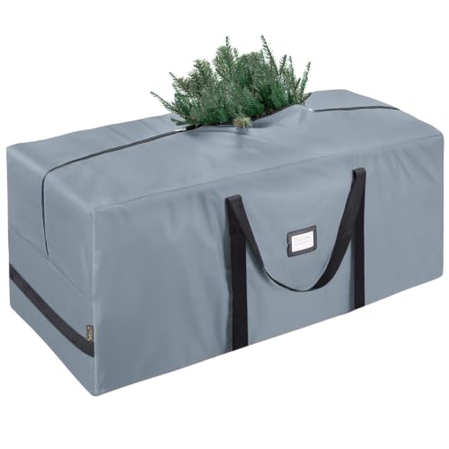 BALEINE 9 ft Christmas Tree Storage Bag, Heavy Duty 600D Oxford Fabric with Reinforced Handles and Dual Zippers Wide Opening, Extra Large Storage Container for Trees (Grey)