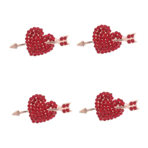 Broche pour le dos en alliage rouge Coeur flèche, cadeau pour femme