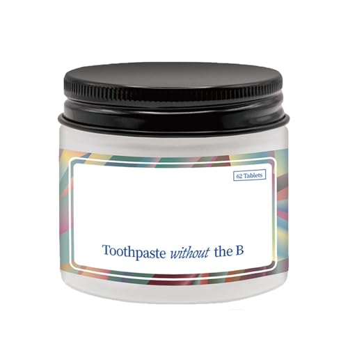 62 compresse di dentifricio masticabili, prodotti per sbiancamento dei denti, compresse naturali Nob Toothpaste da viaggio, contro l'alito cattivo, macchie di caffè, macchie di tè