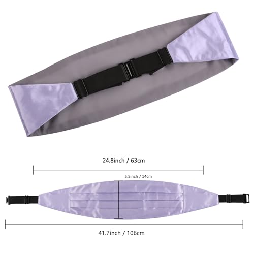 Image of Alizeal Mens Multicolored Silk Solid Cummerbund Bow Tie Set