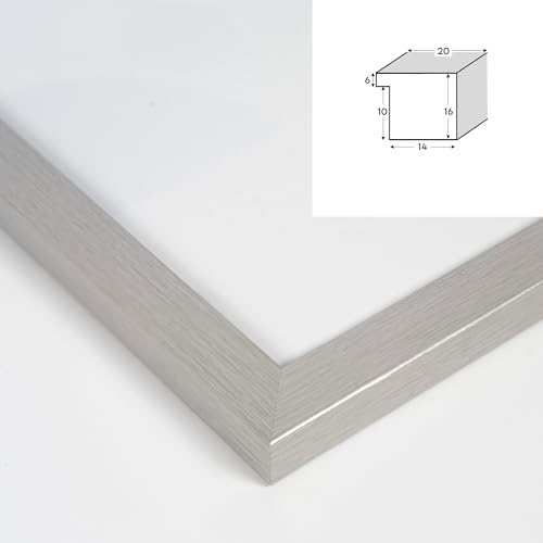 FRAMAI® Bilderrahmen 50x50 cm Silber MDF Umweltfreundlichem Rahmen mit Bruchsicheren Plexi, Aufhänger und Aufsteller – Ansicht 6