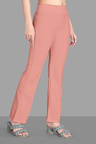 Image of Women's High Waist Bell Bottom Trouser, Elastic Flared Bootcut Pants