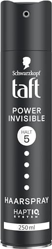 Schwarzkopf Taft Haarspray Power Invisible (250 ml) Haltegrad 5 Haarstyling Haarspray für alle Haartypen Nicht klebend und ohne zu beschweren Vegane Formel*