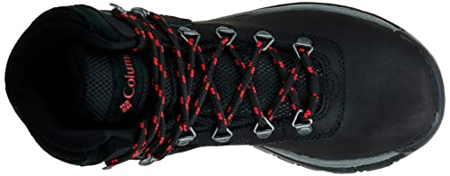 Columbia Sapato feminino Newton Ridge Plus para caminhada, Preto, vermelho papoula, 10
