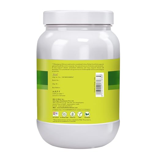 Image of Herbal Hills Wheatgrass Tablets | 900 Tablets | | Natural Antioxidant & Immunity Booster | Supplement | For Energy, Detox & Alkaline Balance | With Pure Wheatgrass Powder Pack of 2