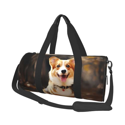 Gym Bags Small Corgi Dog Duffel Bag Overnight Bag with Shoe Compartment Carryon Bag for Men Women2
