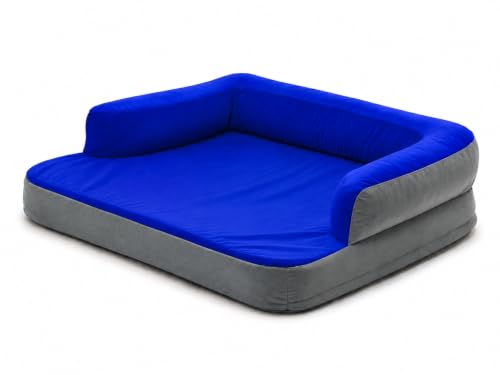 Image of Cutepups Memory Foam (4XL, Blue /Grey Square Orthopedic Dog Bed Comfortable Dog Mattress for Sleeping, Washable pet Bed for Dogs Small,Medium,Large,XL,XXL.3XL,4XL