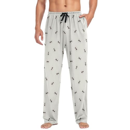 Ant Monochrome Pattern Men's Pajama Pants Sleepwear Lounge Pajama Bottoms3