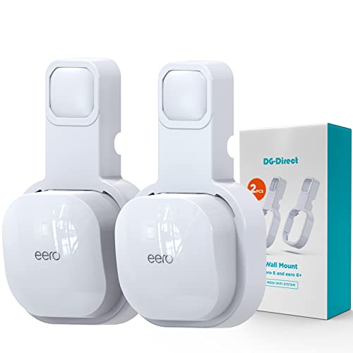 DG-Direct Wall Mount Holder for eero 6 and eero 6+ Router Mesh Wi-Fi System No Messy Wires The Outlet Wall Mount Holder for eero 6 Plus Stand Bracket for eero 6 Extender Space Saving White
