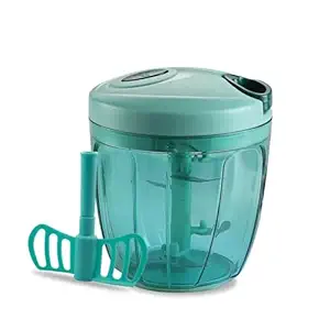 DEW MAT by Hand Chopper For Kitchen Vegetable Cutter/Crusher Onion Chopper Machine Box Chopper (5 Steel Blades.., Beating blade) (GREEN)