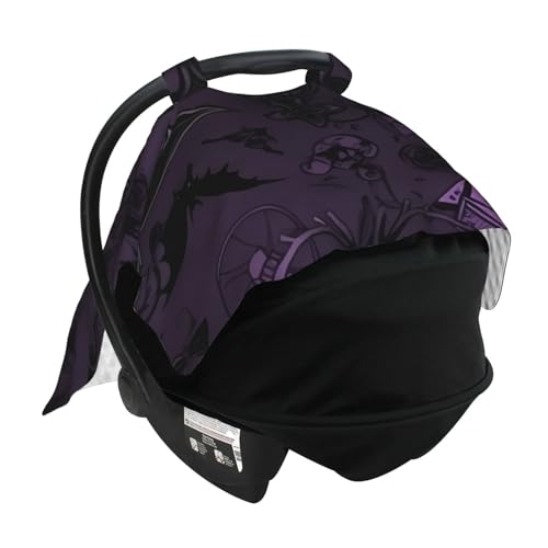 Housse de siège auto bébé gothique violette et noire multi-usage