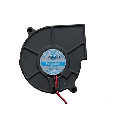 Fugetek 12V DC Brushless Blower Cooling Fan, HT-07530D12, 75x75x30mm, 2pin, Dual Ball Bearing, Computer Fan, Multi Use, Black, US Support Cover