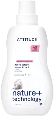 Natural Fabric Softener, Fragrance Free, 33.8 Fluid Ounce