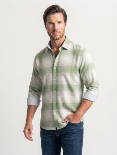 Image of DEEMOON Men's Cotton Blend Regular Fit Shirt | Full Sleeves Checkered Casual Button-Down Shirt for Men (Available in Plus Size)