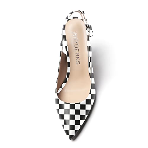 WAYDERNS Womens Party Slingback Pointed Toe Matte Sexy Adjustable Strap Buckle Stiletto High Heel Pumps Shoes 4 Inch3