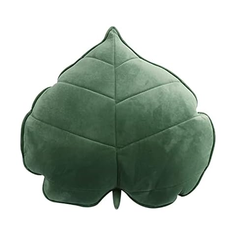 ZHDOKA 3D Leaf Shaped Throw Pillow, 3D Leaves Sofa Pillow Cushion, Decorative Fun Plant Pillows Soft Leaf Cushion for Home Car Decor (Green) Cover