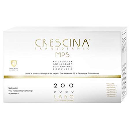 LABO CRESCINA TRANSDERMIC MPS TRATTAMENTO COMPLETO RI-CRESCITA + ANTI-CADUTA 200 Cura Capelli Uomo 10+10 Fiale