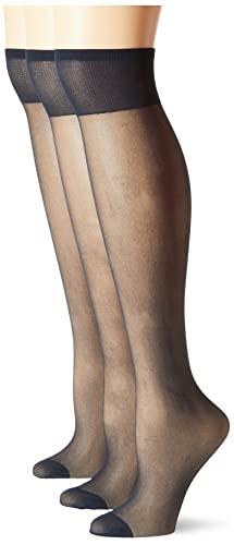 Image of Berkshire 6728 Women's All Day Sheer Knee Highs - Reinforced Toe 20 Denier Nylon Stockings - 3 Pair Pack